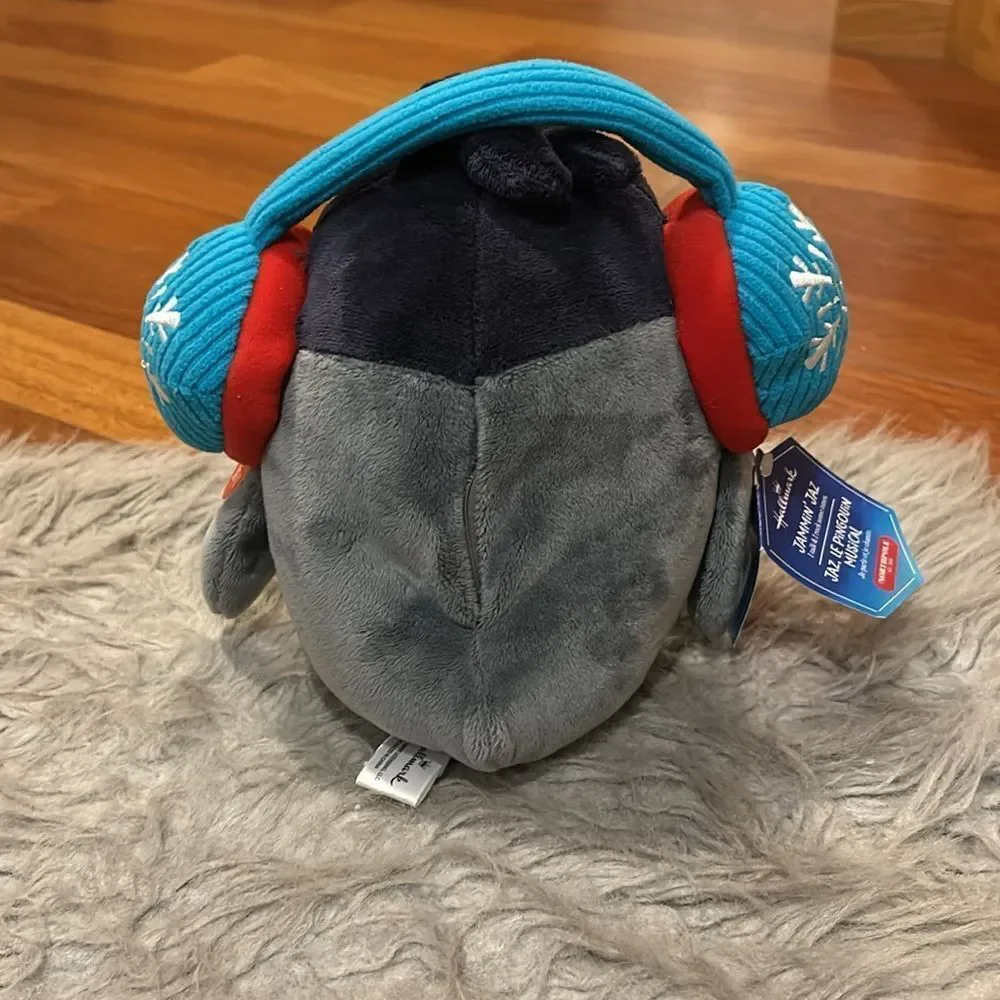 NWT Hallmark jammin jaz gray and teal‎ singing penguin